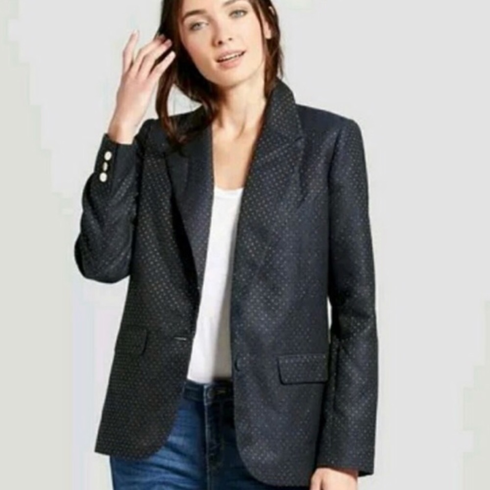A New Day Navy Blazer With Gold Dots Blazer